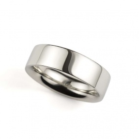 Platinum 7mm Flat Court Wedding Band